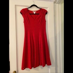 London Times red eyelet dress